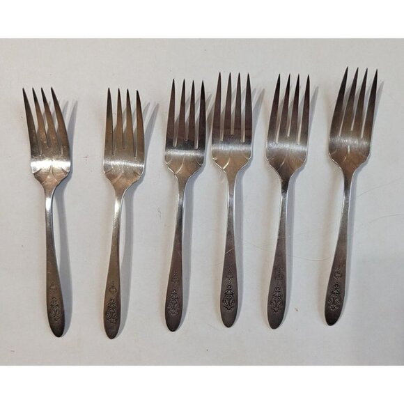 6 vintage Oneida Bird of Paradise 1923 Community silver plate SaladForks6"